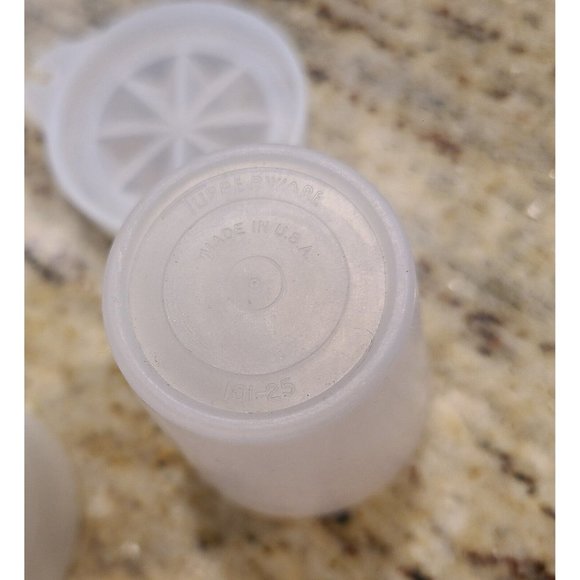 3 Tupperware Containers Midget Mini Yellow Sheer with Lids 101-17 21 25 Vintage - Picture 6 of 9
